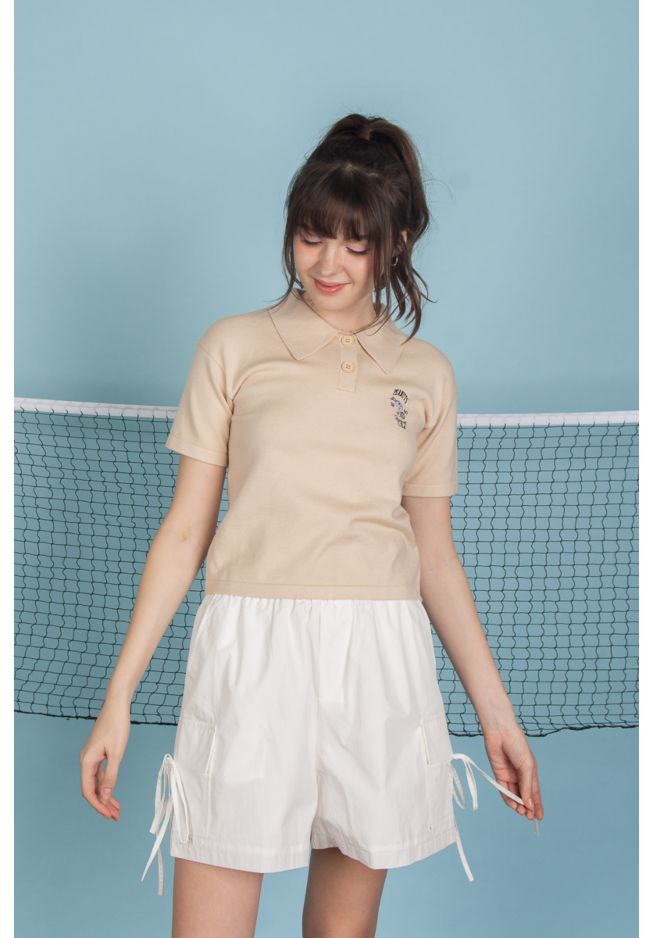 SNOOPY TENNIS POLO KNIT TOP