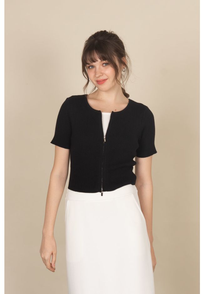 RICOTTA KNIT ZIPPER TOP