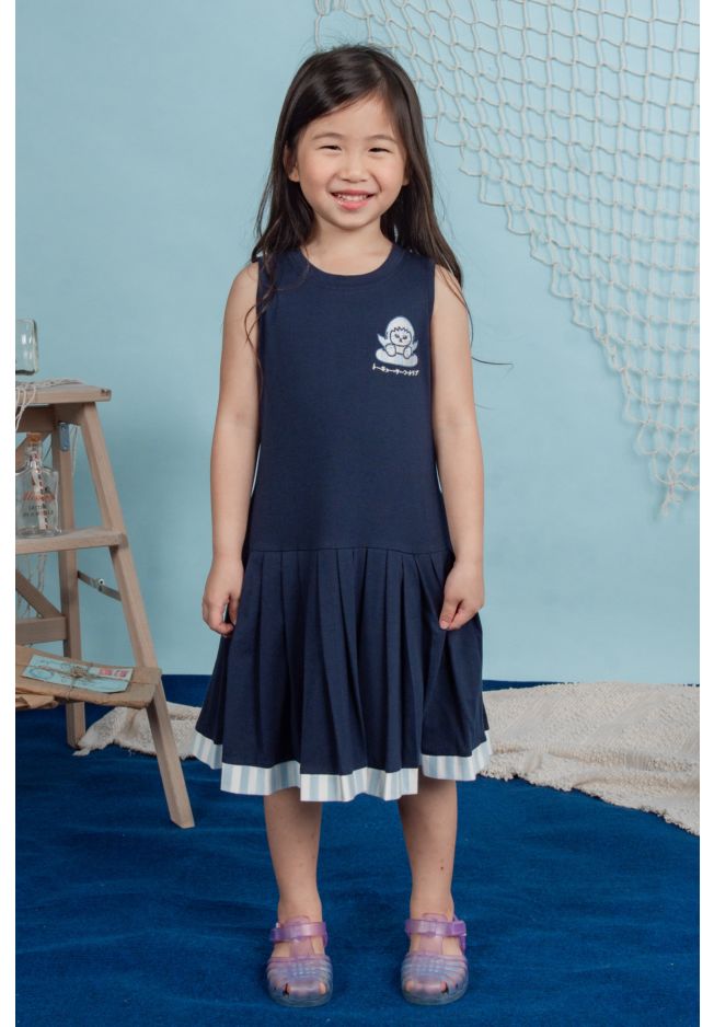 MOFUSHARK SAILOR PLEATED DRESS - KIDS
